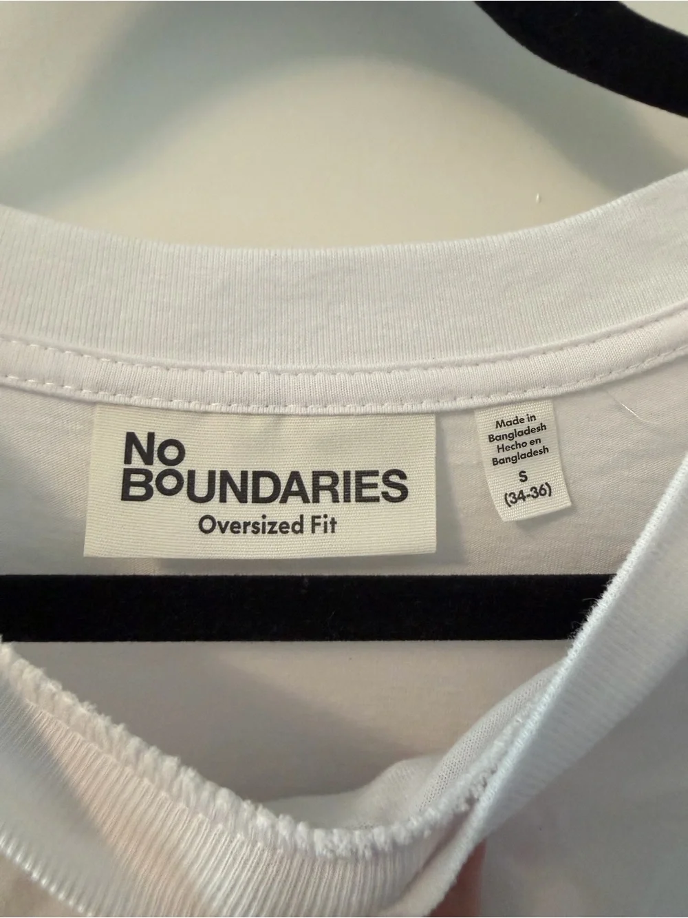 No Boundaries White Short Sleeve Oversized Crew Neck Tee
